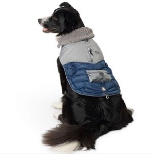 🦮ARCADIA Ultra Adjustable Insulated Coat. Size Large. Blue Silver Black Colors